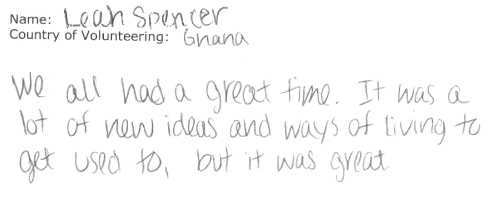 Volunteer in Ghana Reviews- Lean Spencer